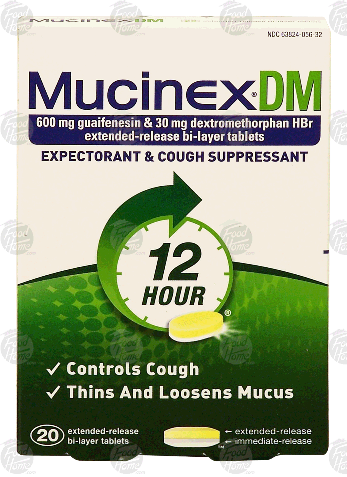 Mucinex Dm cough suppressant, thins and loosens mucus 600 mg guaifenesin and 30 mg dextromethorphan hbr Full-Size Picture